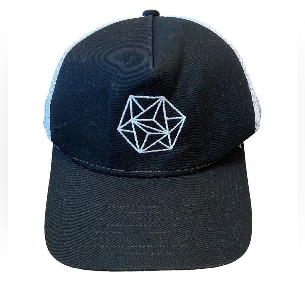 New Era Black White Mesh Snap Back Hat